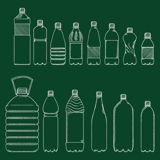 粉笔素描设空塑料瓶为图片下载