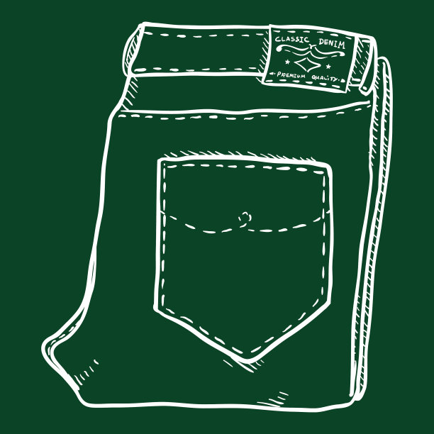 粉笔素描折叠牛仔牛仔裤图片下载