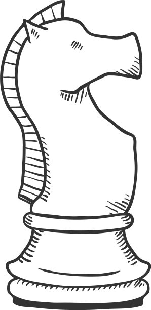 单素描-骑士象棋人物图片下载