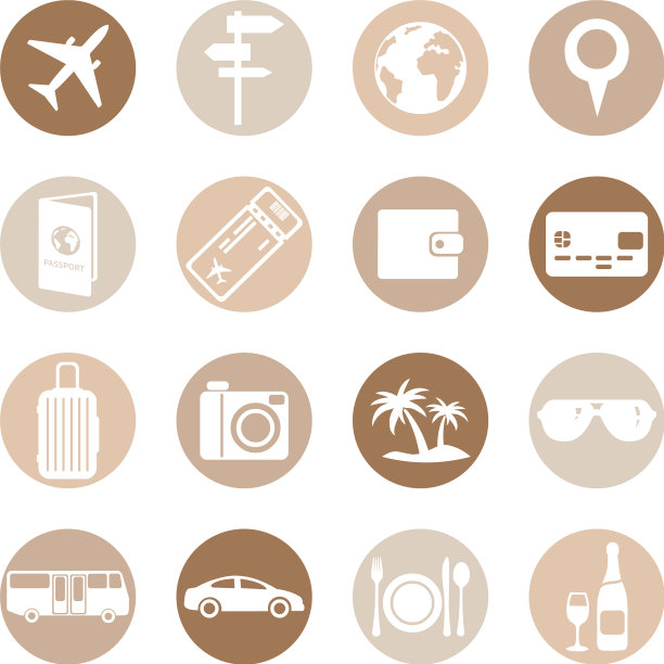 设置旅行和度假图标图片下载