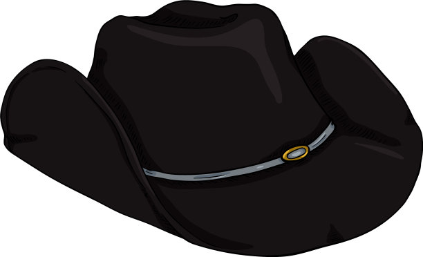 单卡通牛仔帽上的白色背景图片下载