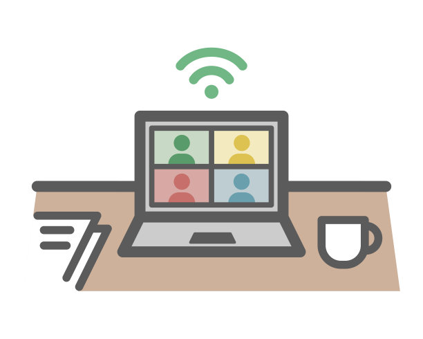 一个用笔记本电脑和房子工作的人的图标图片下载