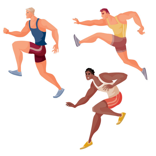 设置赛跑和跳跃比赛的运动员图片下载