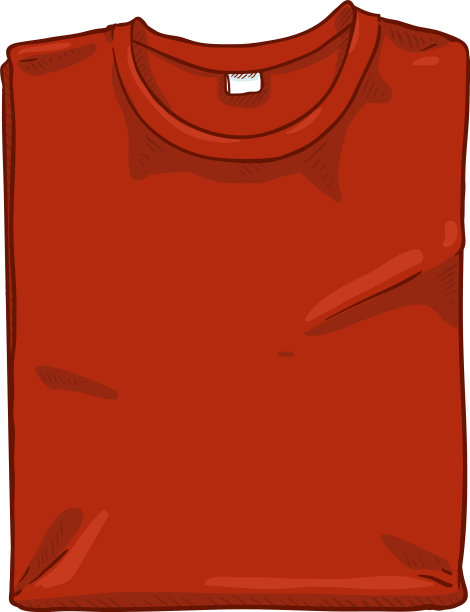 单卡通折叠红色t恤图片下载