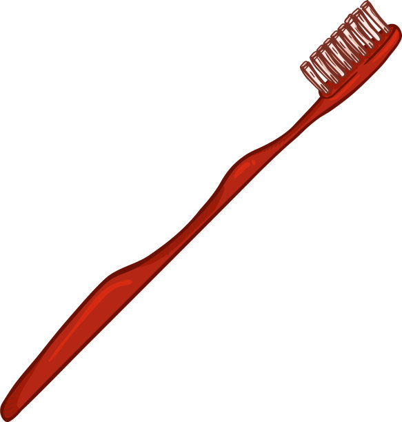 单一卡通颜色-红色牙刷图片下载