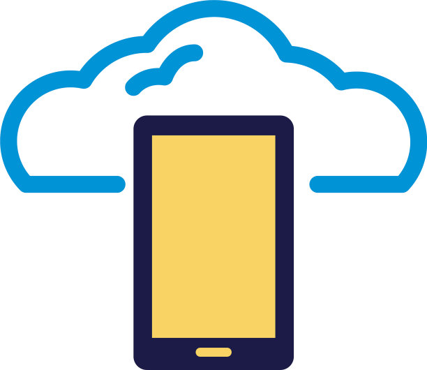 云计算与智能手机线性色彩风格图片下载