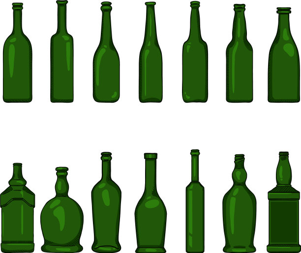 设置卡通空绿色玻璃瓶图片下载