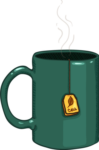 卡通绿茶杯配茶包图片下载
