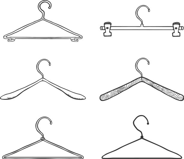 设置服装的素描肩架图片下载