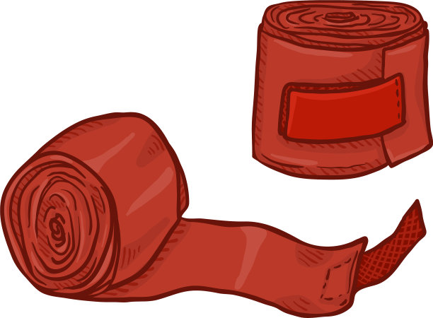 卡通红卷拳手腕绷带图片下载