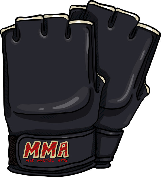 卡通黑色格斗手套混合军事图片下载