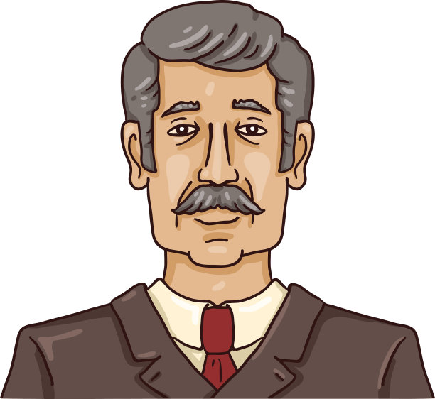 卡通商业的化身——满头白发的男人图片下载