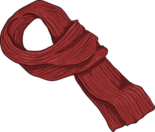 卡通红针织围巾图片下载