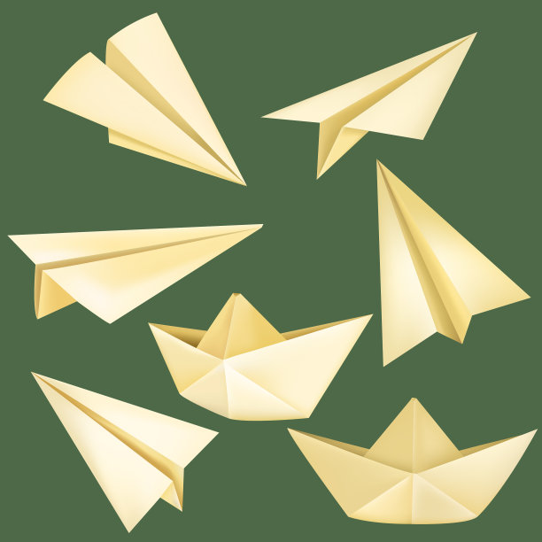 设置平坦的黄色折纸形状图片下载