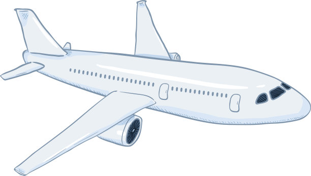 卡通白色客机广告图片下载