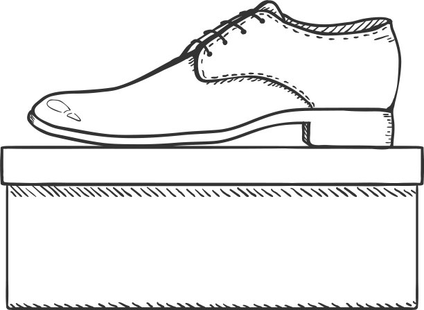用鞋盒素描男人的鞋子图片下载
