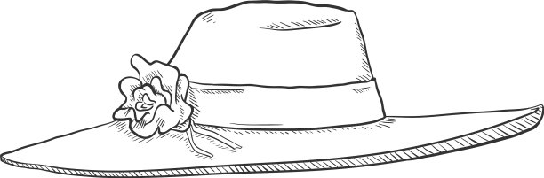 单素描优雅女士帽子图片下载