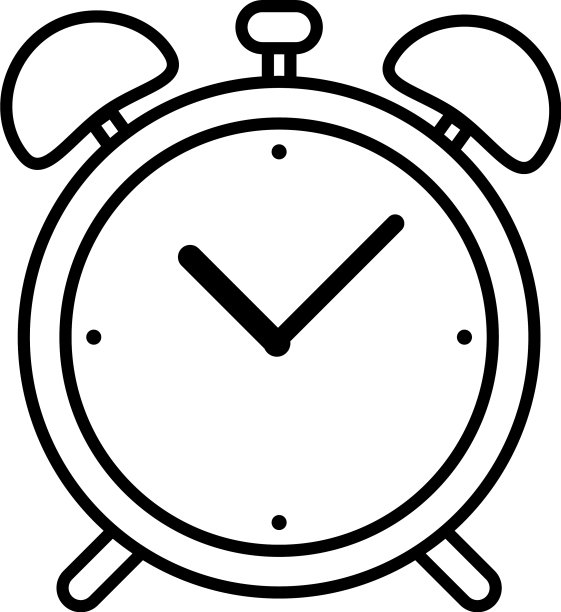 单黑色轮廓图标-闹钟图片下载