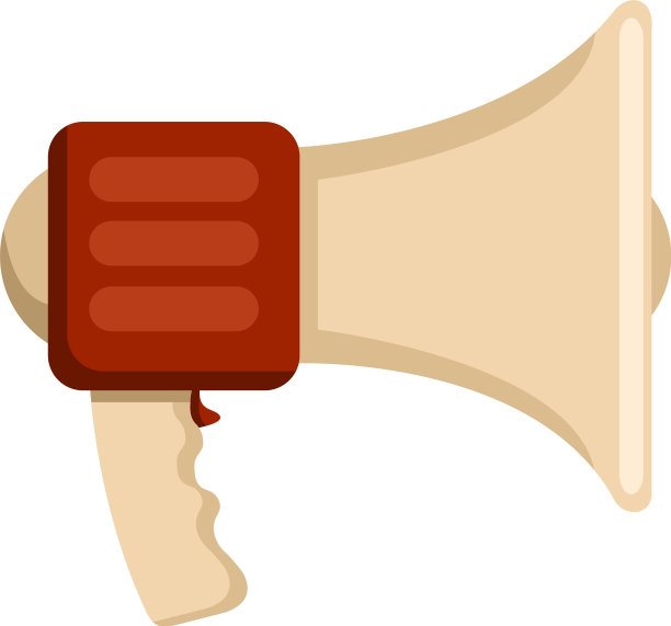 卡通彩色平面图标-扩音器图片下载