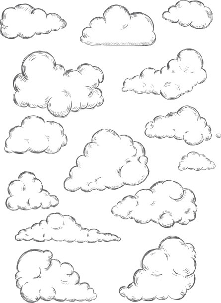 云朵素描套装图片下载