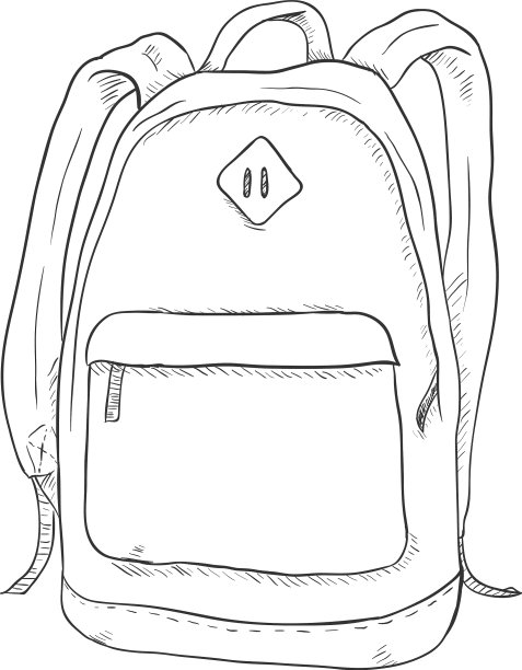 单素描休闲双肩包图片下载