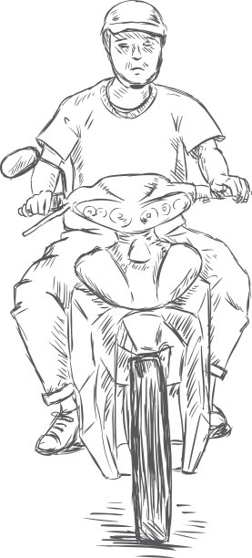 画一个骑摩托车的男人图片下载