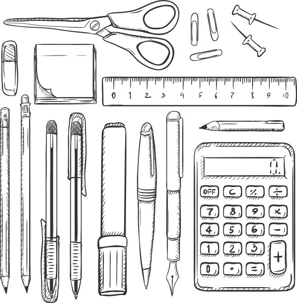 大型素描文具图片下载