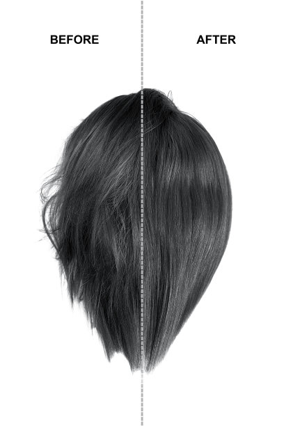 黑发治疗前后，拉直图片下载