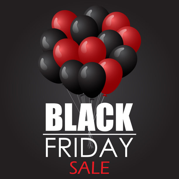 黑色星期五促销气球的背景设计图片下载