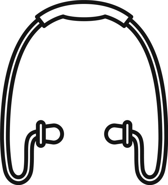 运动无线耳机图标轮廓风格图片下载