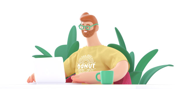 家庭办公室3D插图图片下载