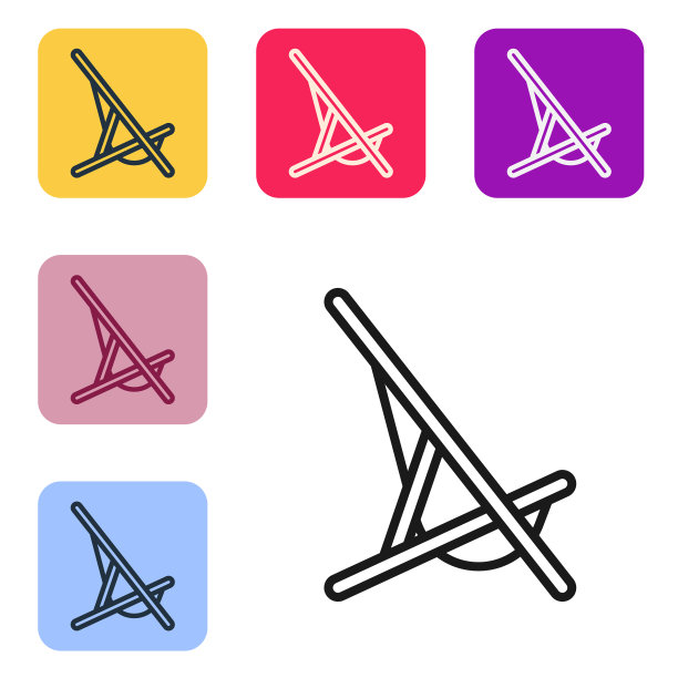 黑线太阳床图标孤立在白色图片下载