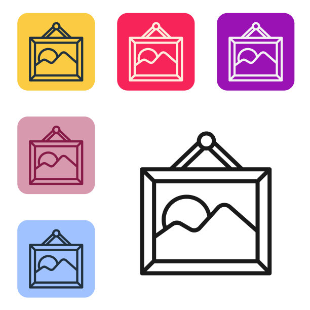 黑线图片景观图标孤立上图片下载