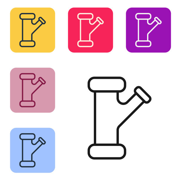 工业金属管道图标上的黑线被隔离图片下载