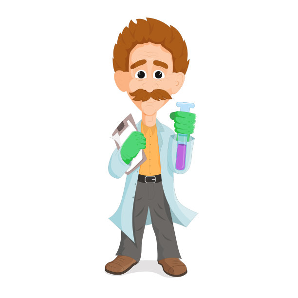 一个穿着白大褂的科学家教授拿着图片下载