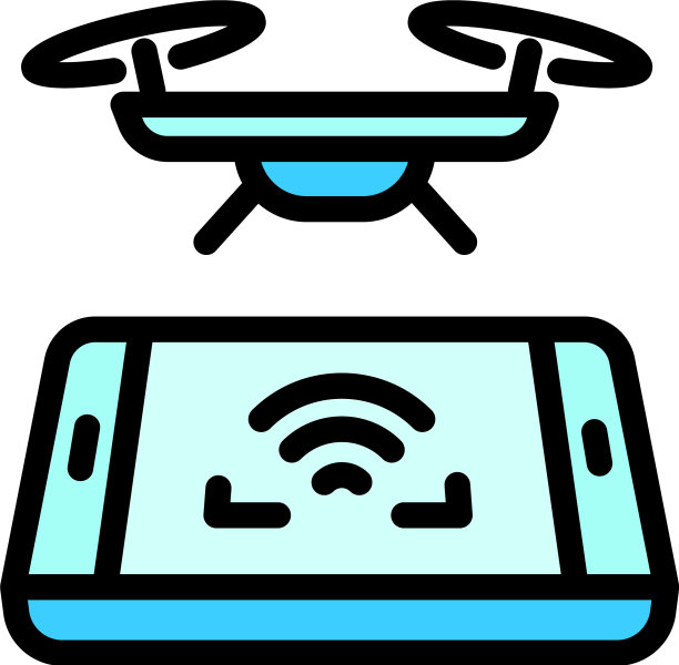 智能手机无人机控制图标轮廓风格图片下载