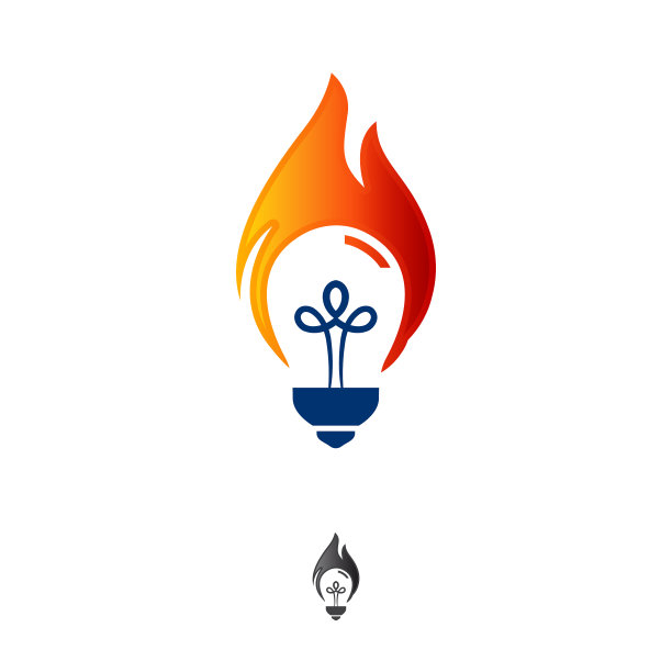具有概念的灯泡logo设计模板图片下载