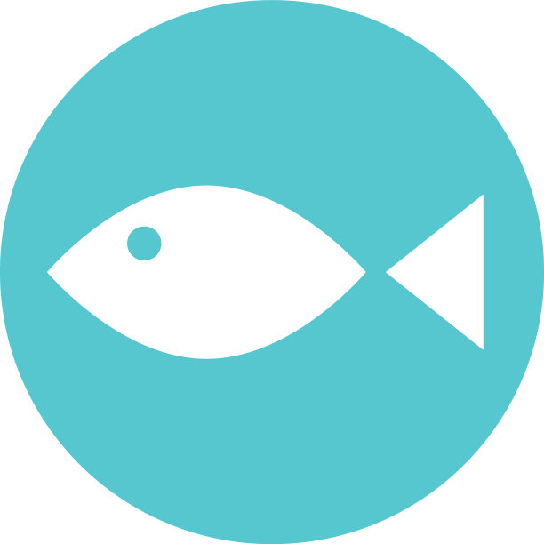 可爱的鱼动物块风格图标图片下载