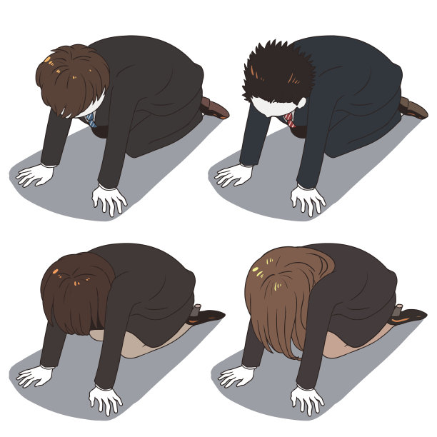 沮丧的办公室职员(带着阴影)图片下载