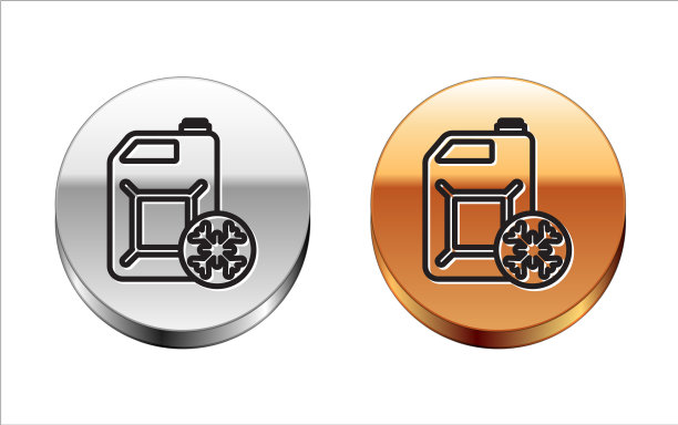 黑线防冻罐图标隔离图片下载