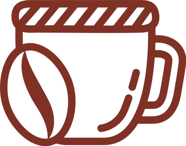 咖啡杯饮料用谷物种子线条样式图标图片下载