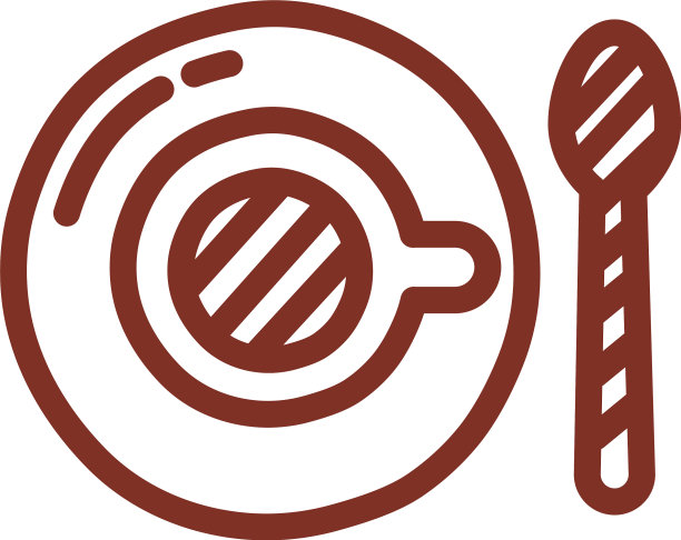 咖啡杯饮料用勺子线条造型图标图片下载