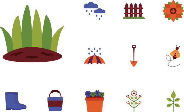 捆绑弹簧设置平面图标图片下载