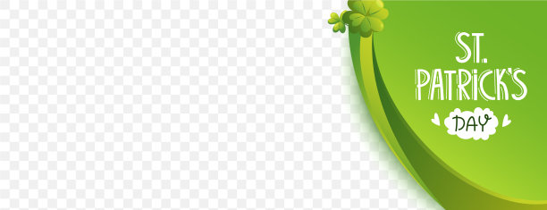 绿色角装饰标签与问候文字图片下载