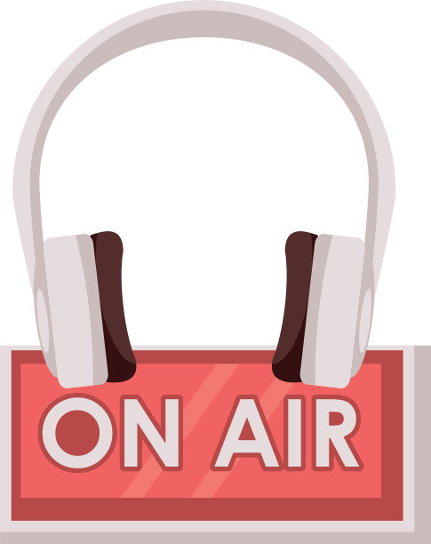 带耳机的航空标签上图片下载