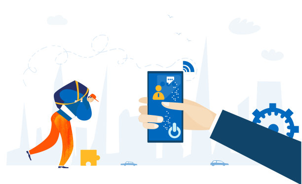 商人打电话送货。交付的概念图片下载