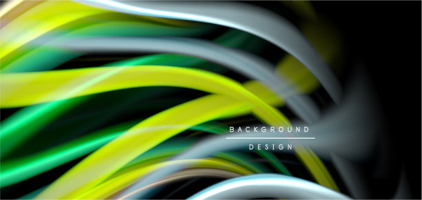 抽象丝绸流畅的线条上有黑色的多色图片下载