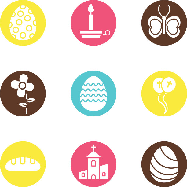 捆绑复活节方块图标图片下载