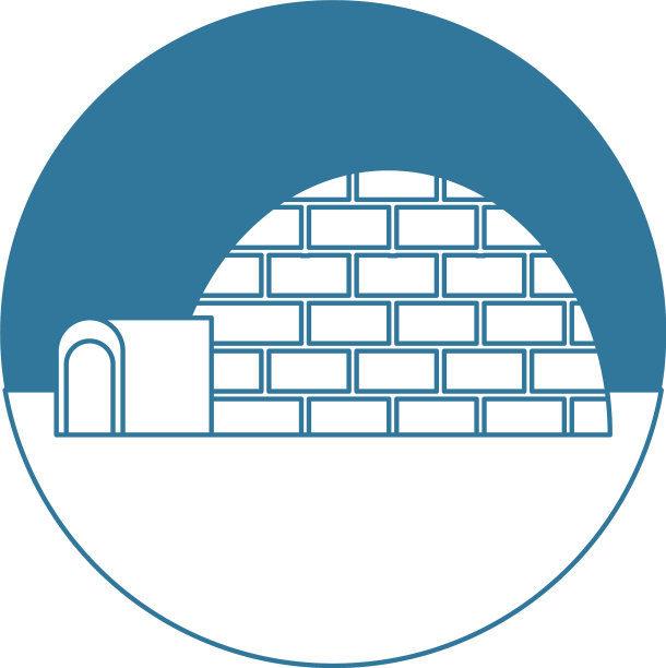 冰屋建筑孤立图标图片下载