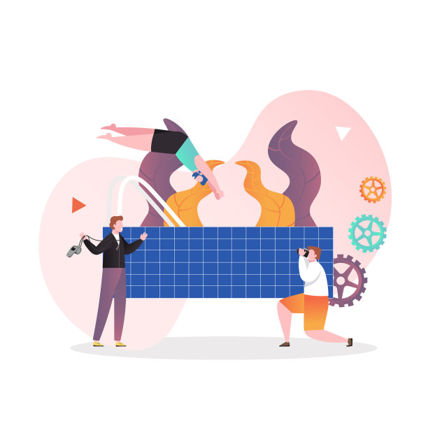 游泳池概念的网页横幅图片下载